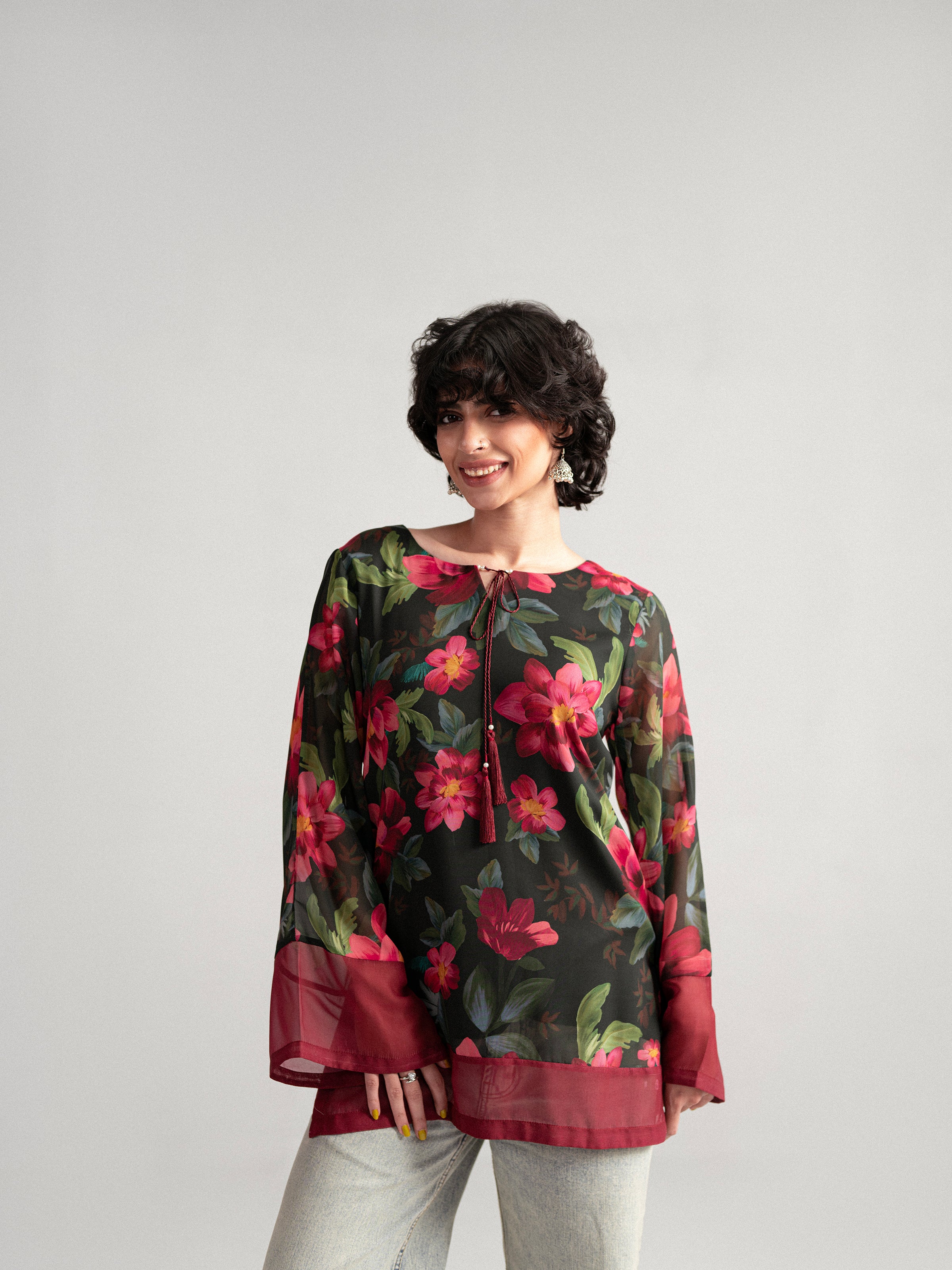 Dark Floral - Kurti