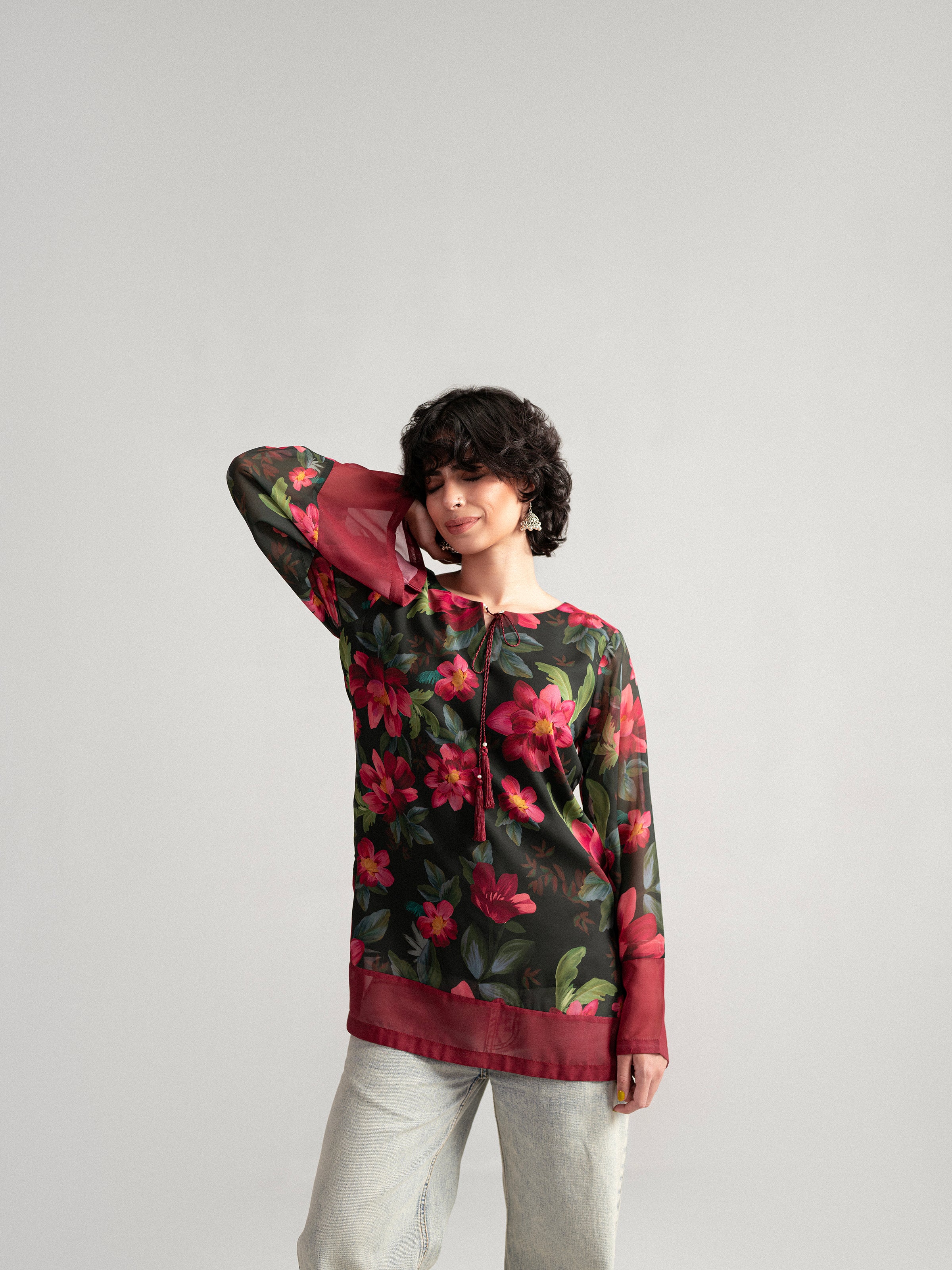 Dark Floral - Kurti