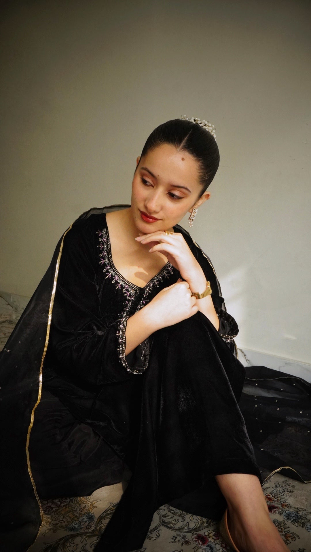 Jannat Velvet 3 Pcs Set