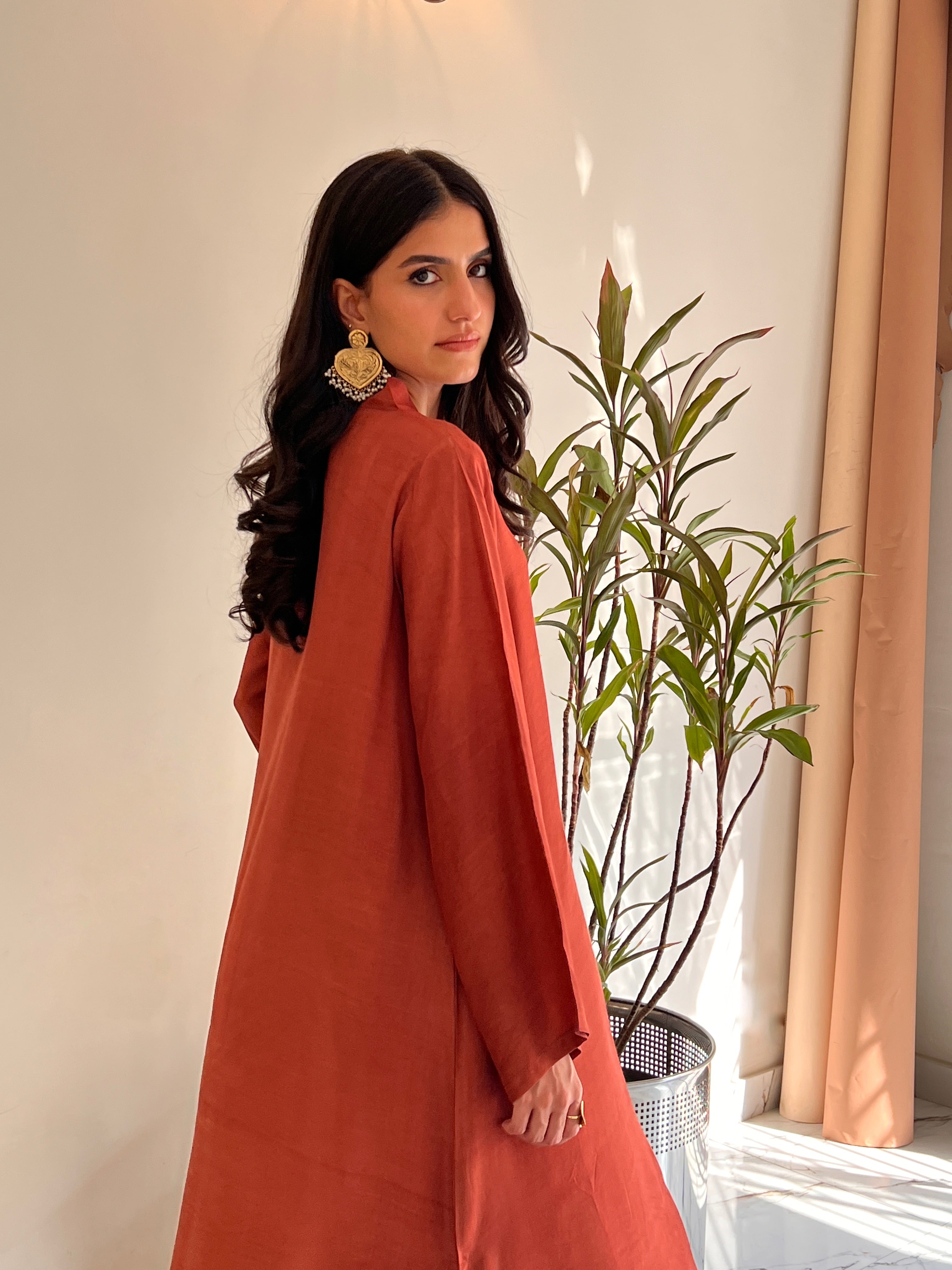 Terracotta Silk Solid 2PC Set