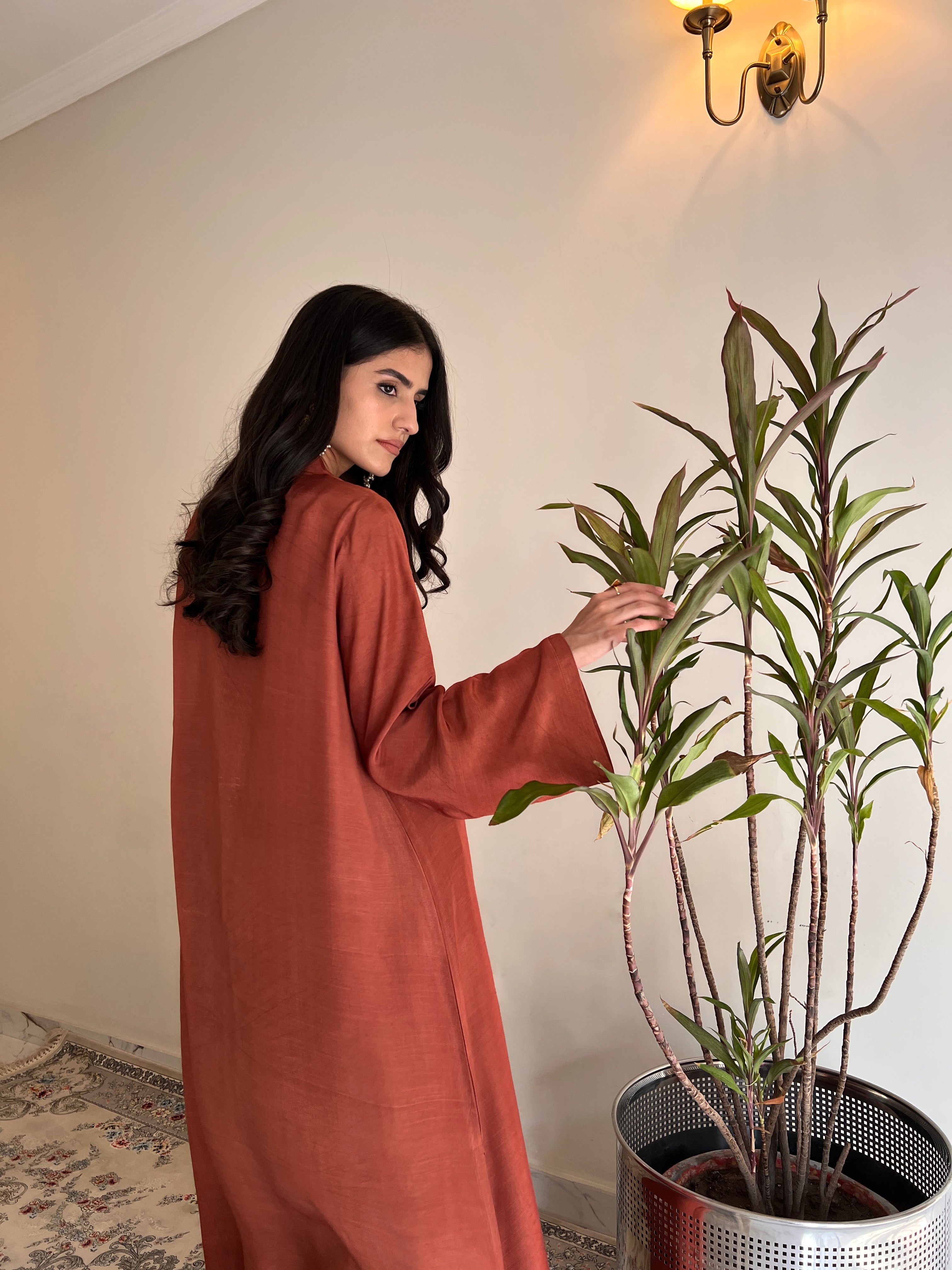 Terracotta Silk Solid 2PC Set